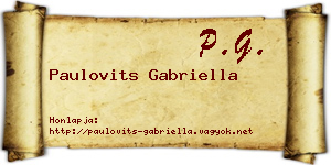 Paulovits Gabriella névjegykártya